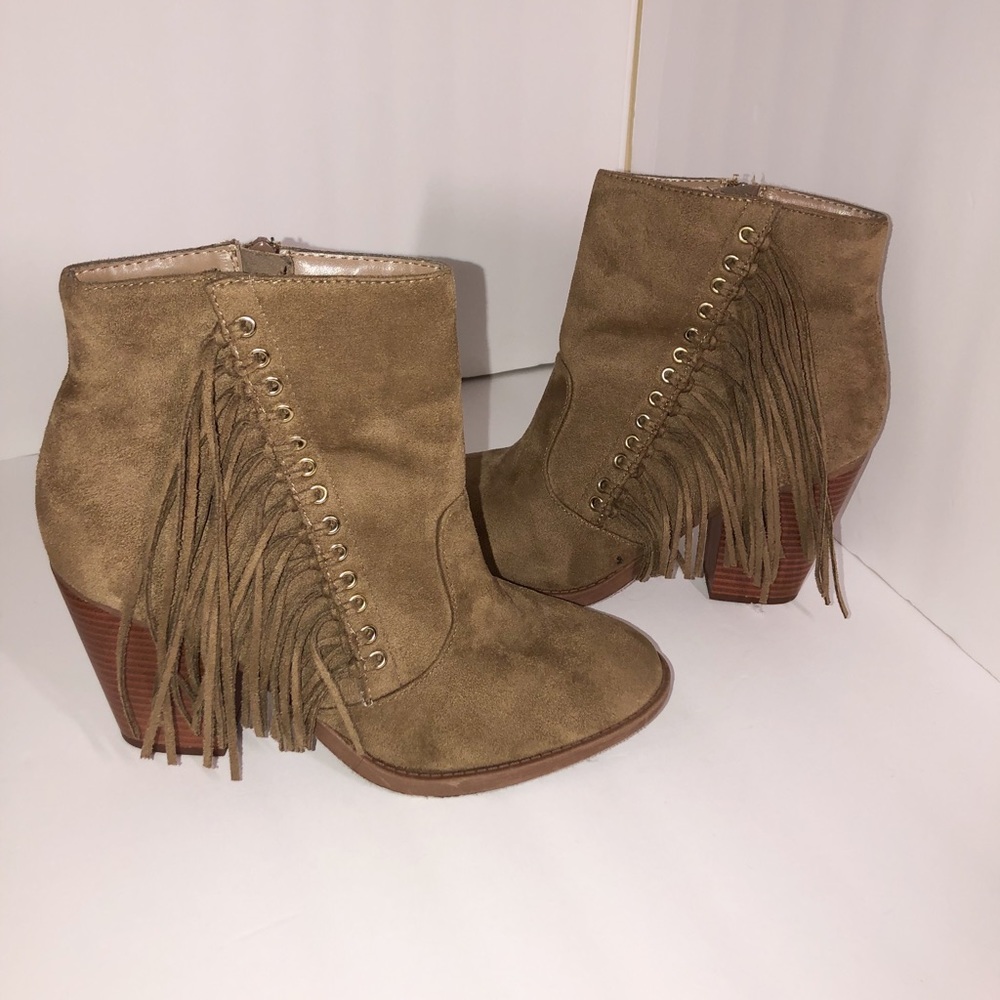 Brown Suede heeled booties